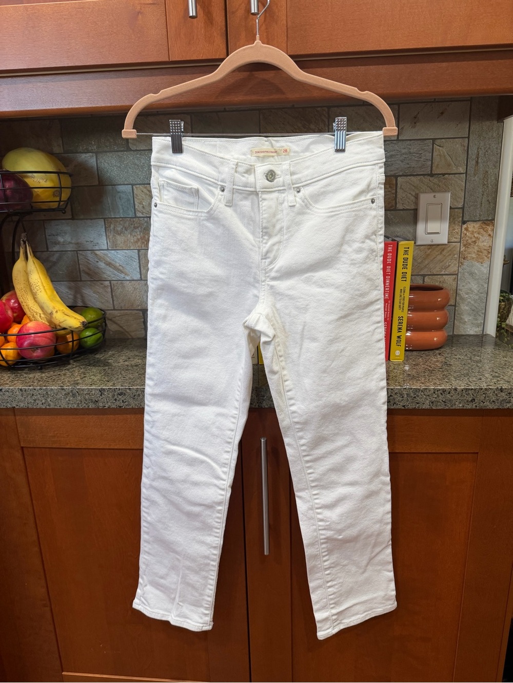 Women's White High-Rise Levi’s Straight Jeans